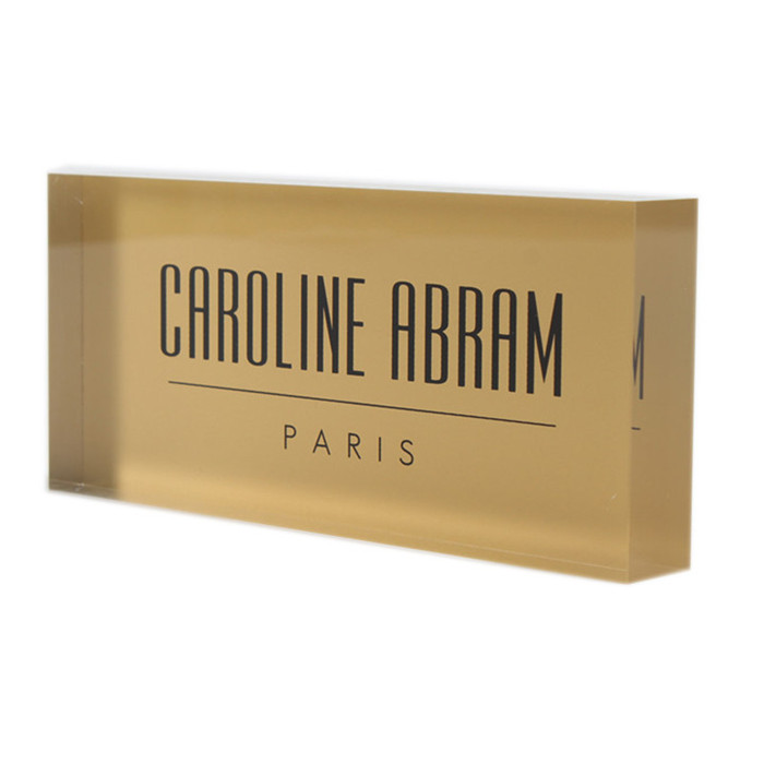 Gold acrylic logo block